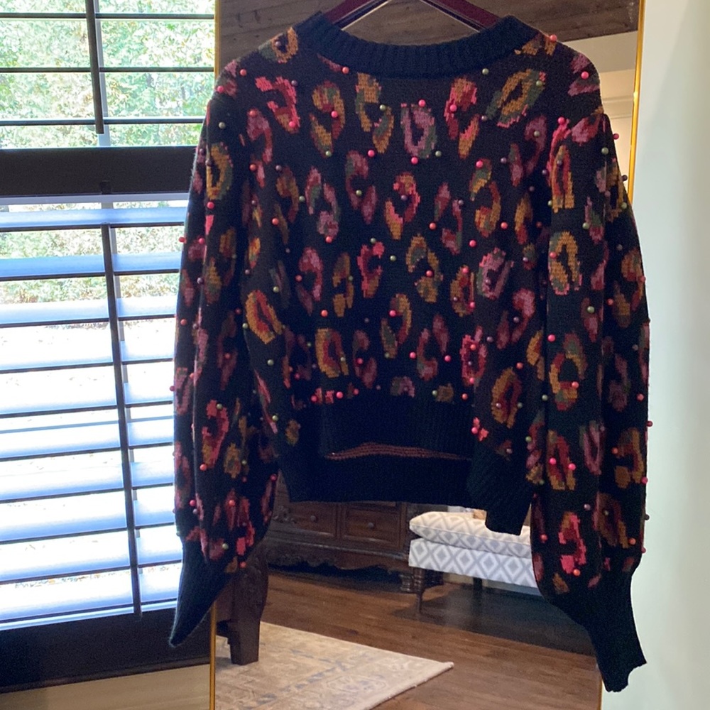 New w/o tags Farm Rio beaded sweater